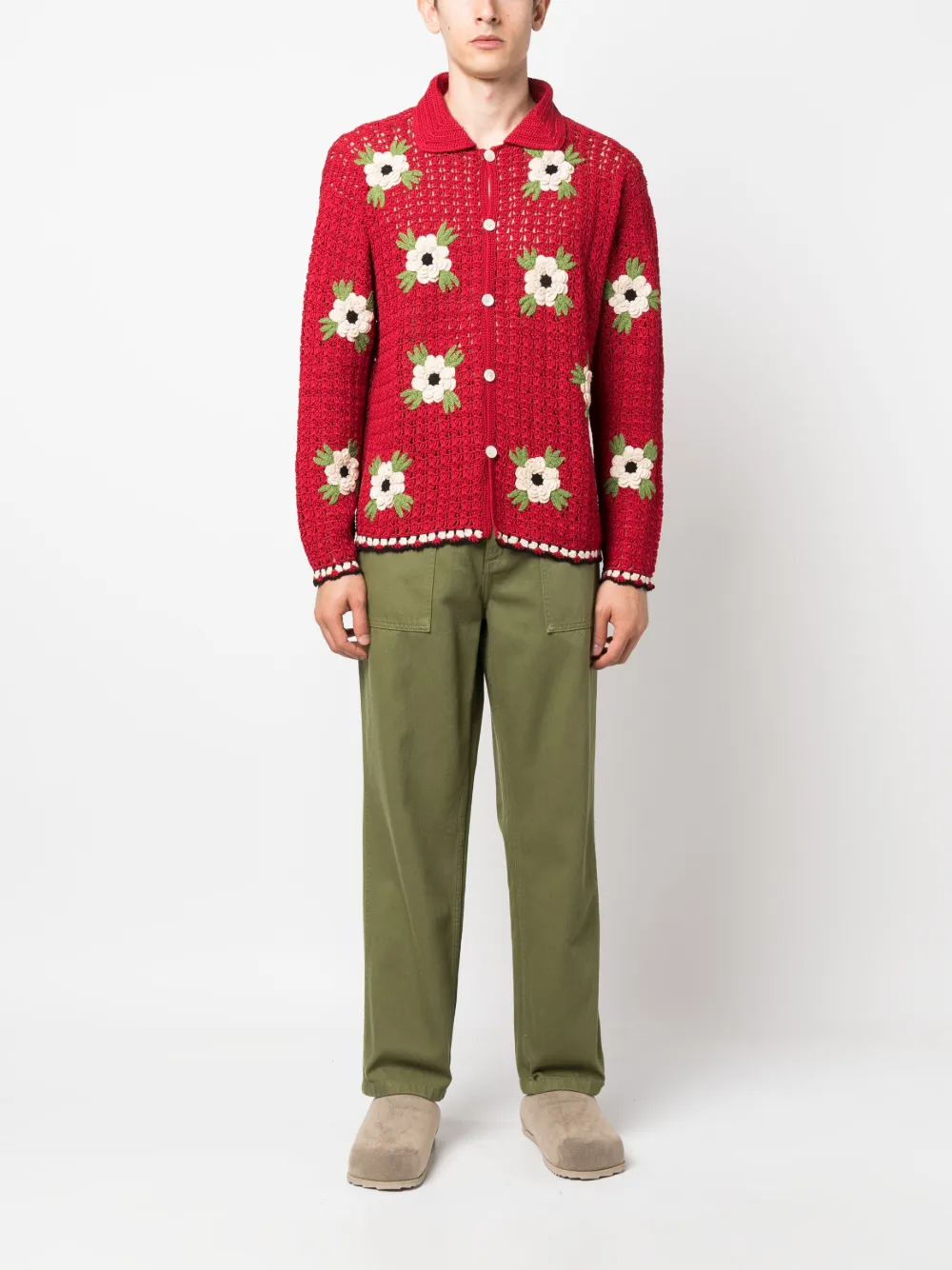 BODE Vest met bloemenprint - Rood