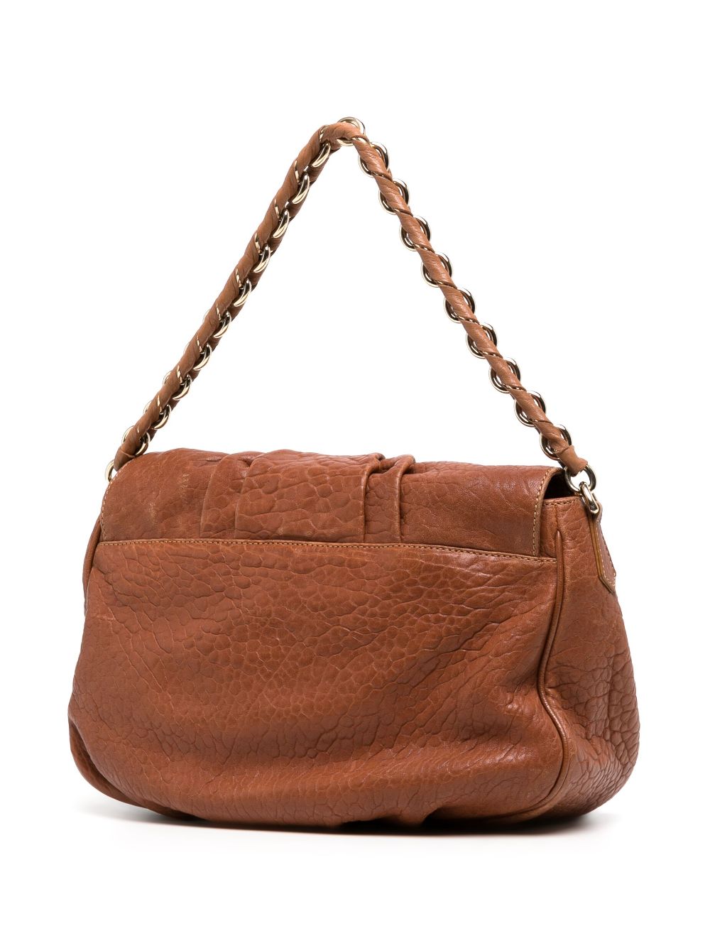 Pre-owned Fendi Mia Flap Shoulder Bag In Brown