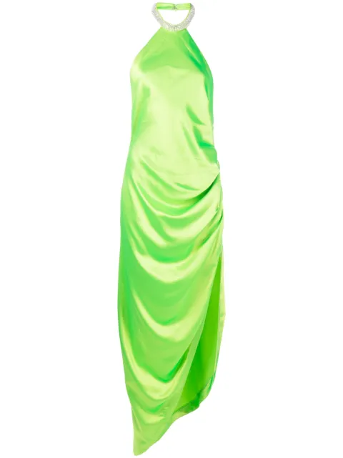 Retrofete Maria halterneck satin maxi dress