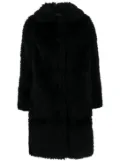 Yves Salomon faux-fur wool-blend coat - Black