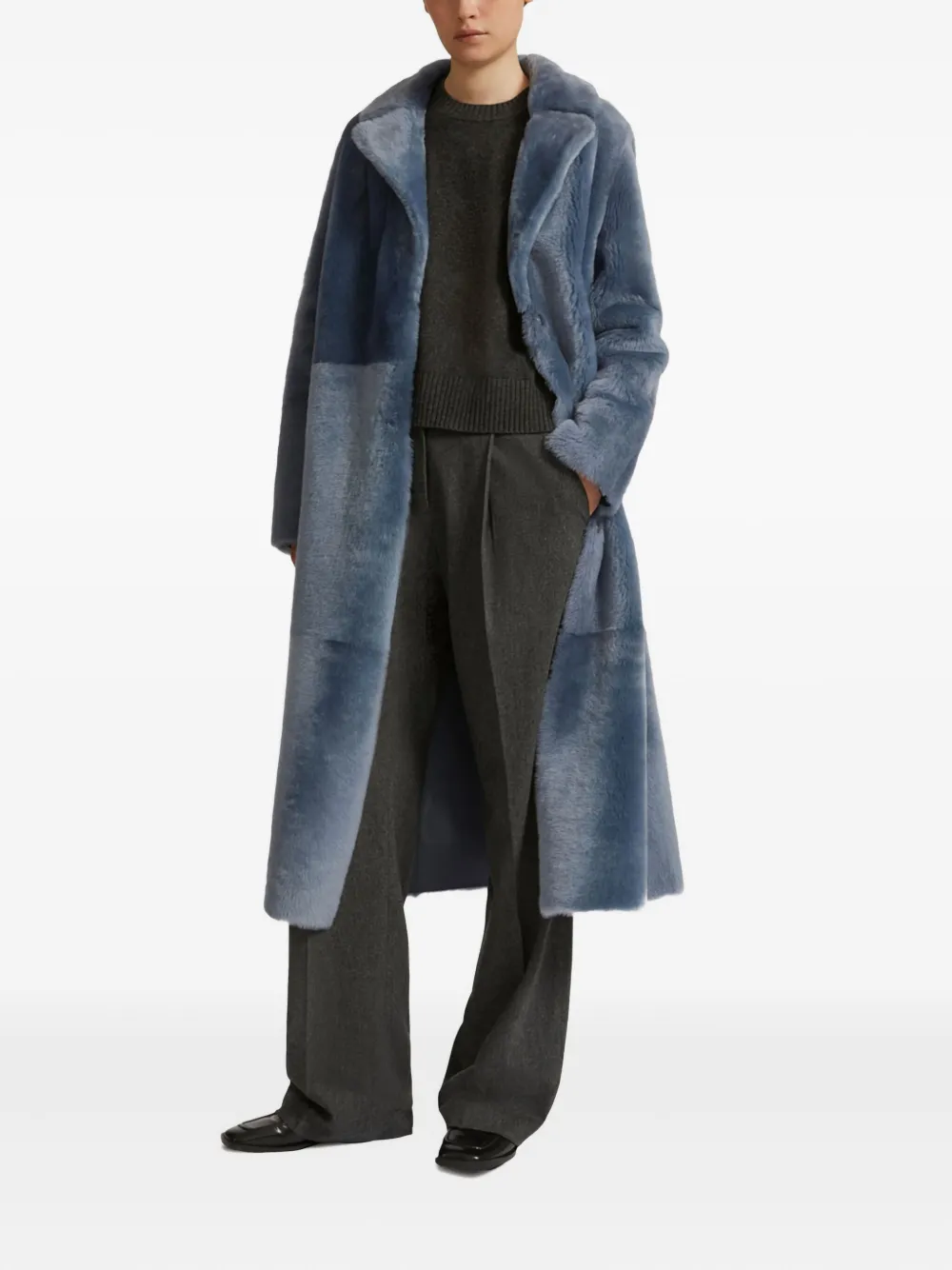 Yves Salomon belted shearling coat | Single Breasted Coats | Image 2