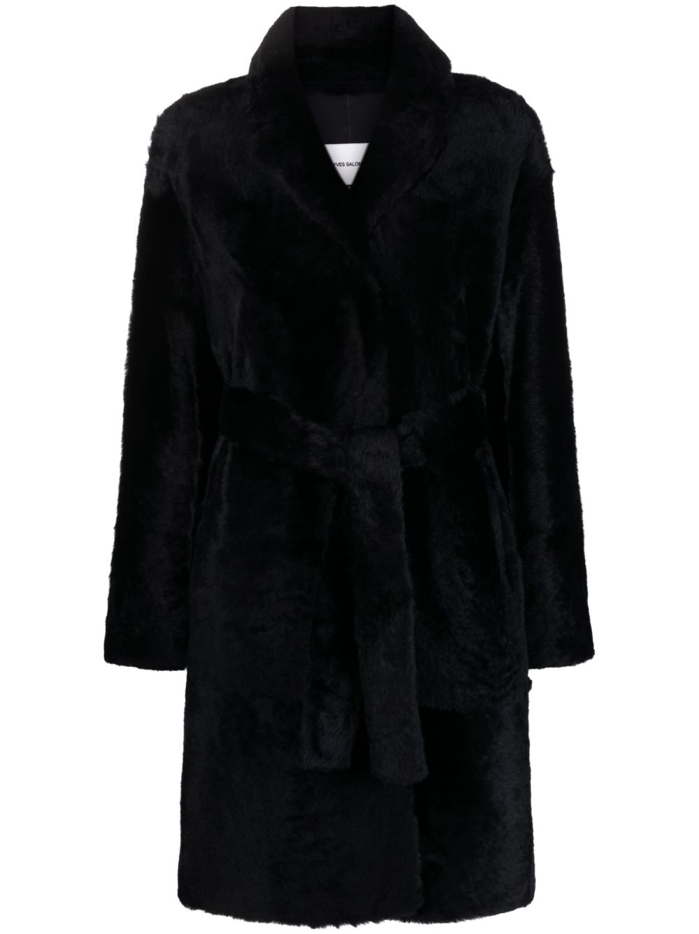 Image 1 of Yves Salomon notched-lapels belted-waist coat