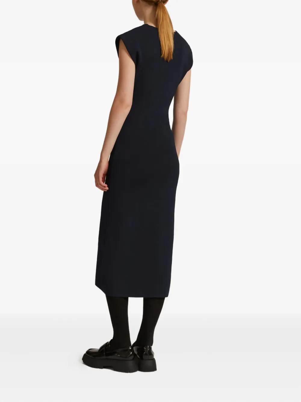 Yves Salomon Sleeveless Midi Dress In Blue