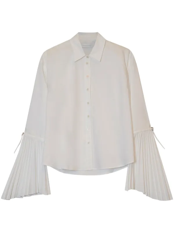 Simkhai Jordy Pleat-detailing Shirt in White