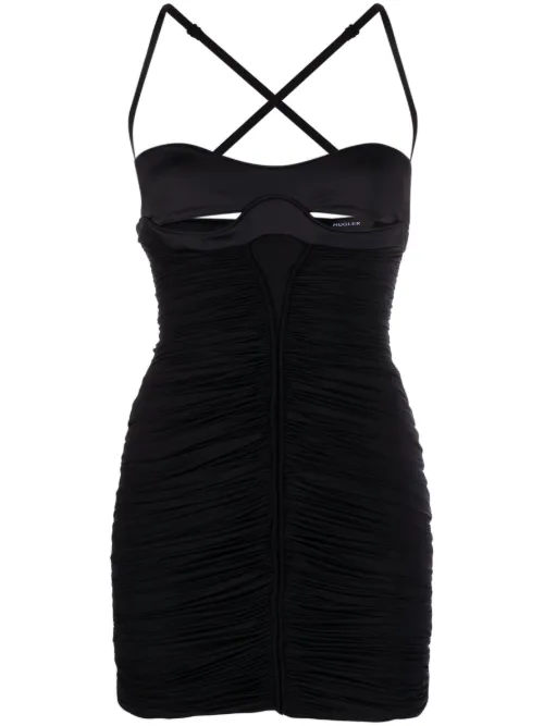Robe courte froncée à découpes - Mugler - Modalova