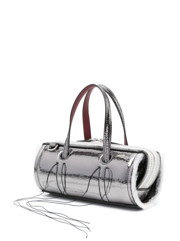 Metallic leather sales crossbody bag