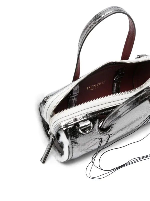 Metallic leather crossbody bag clearance