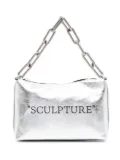 Off-White Block Pouch leather shoulder bag - Silver