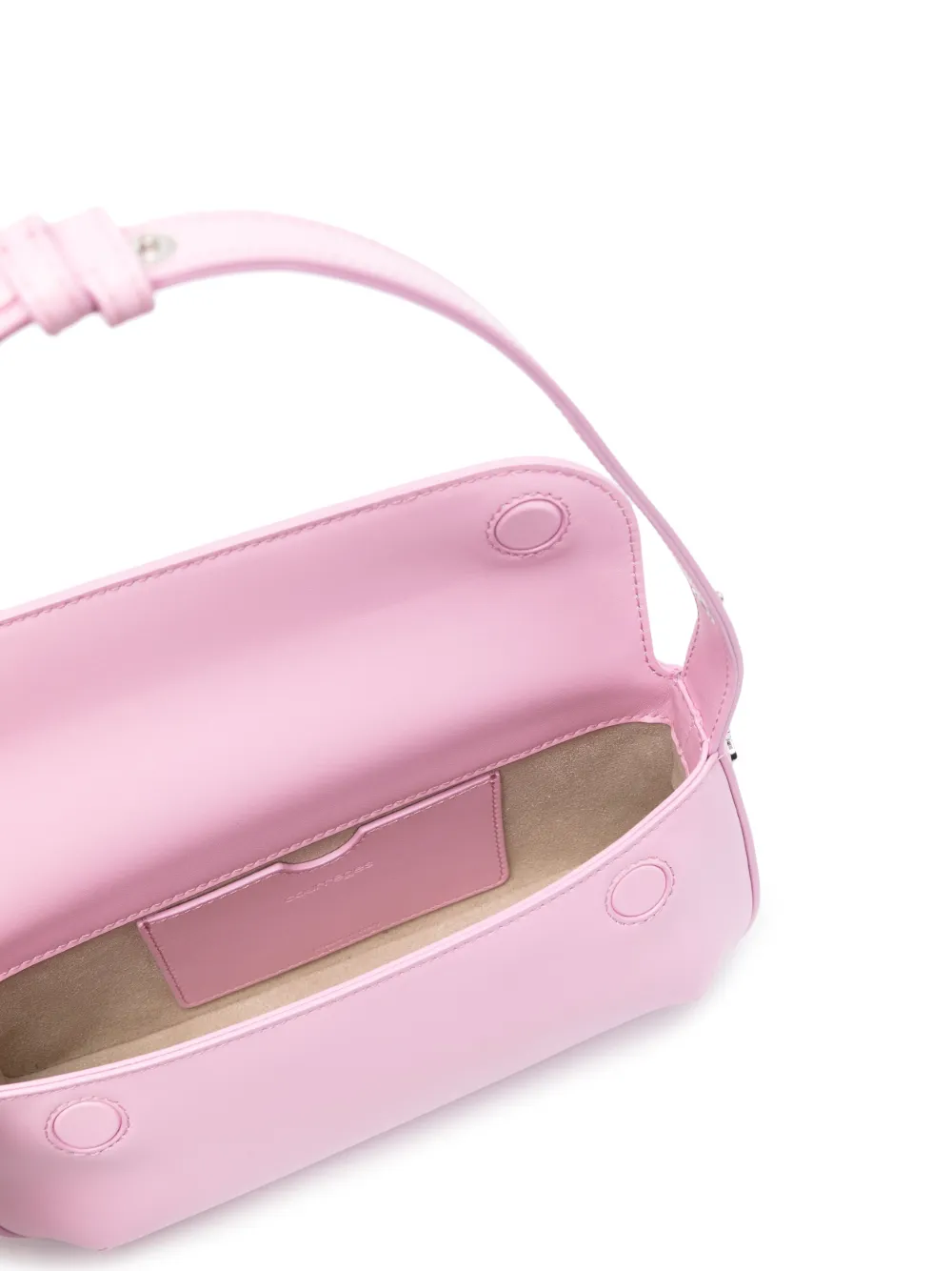 Shop Courrèges Sleek Leather Shoulder Bag In Pink