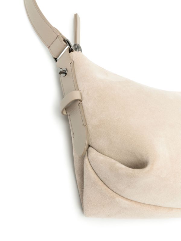 Brunello Cucinelli - Torba Peat Suede Flap Crossbody Bag