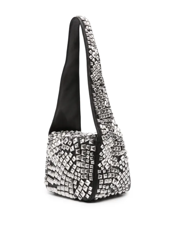 Black studded hobo bag store