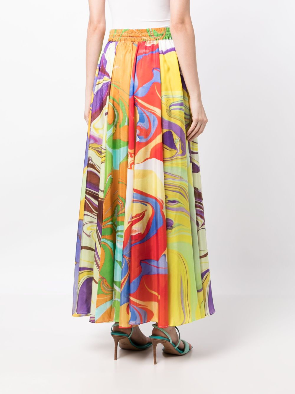 Shop Alemais Luca Graphic-print Pleated Skirt In Multicolour