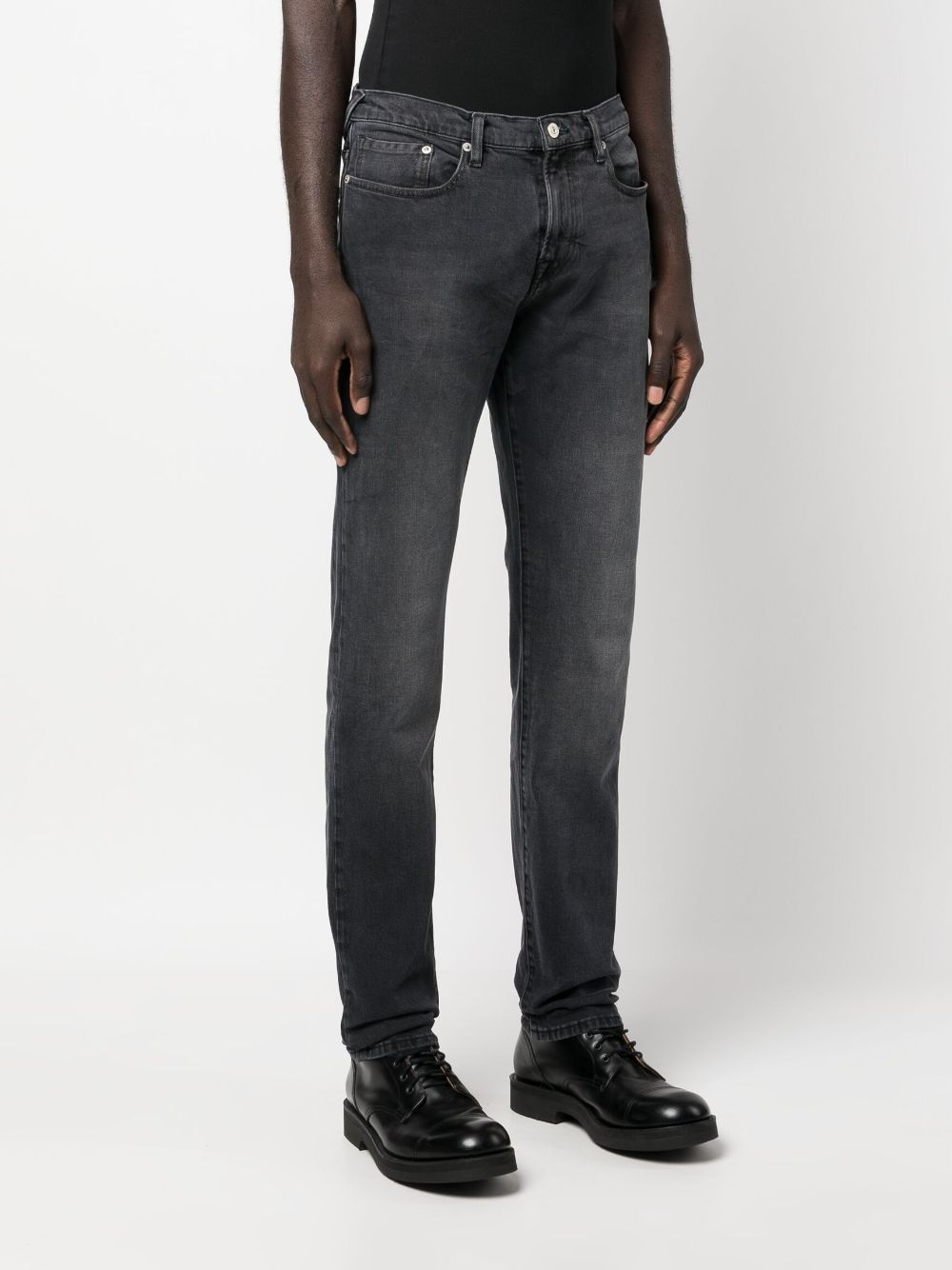 Shop Ps By Paul Smith Mid-rise Straight-leg Jeans In Black