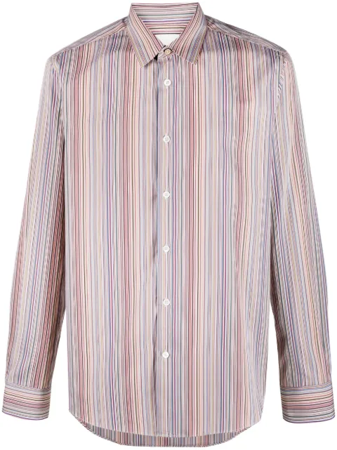 Paul Smith striped pointed-collar cotton shirt