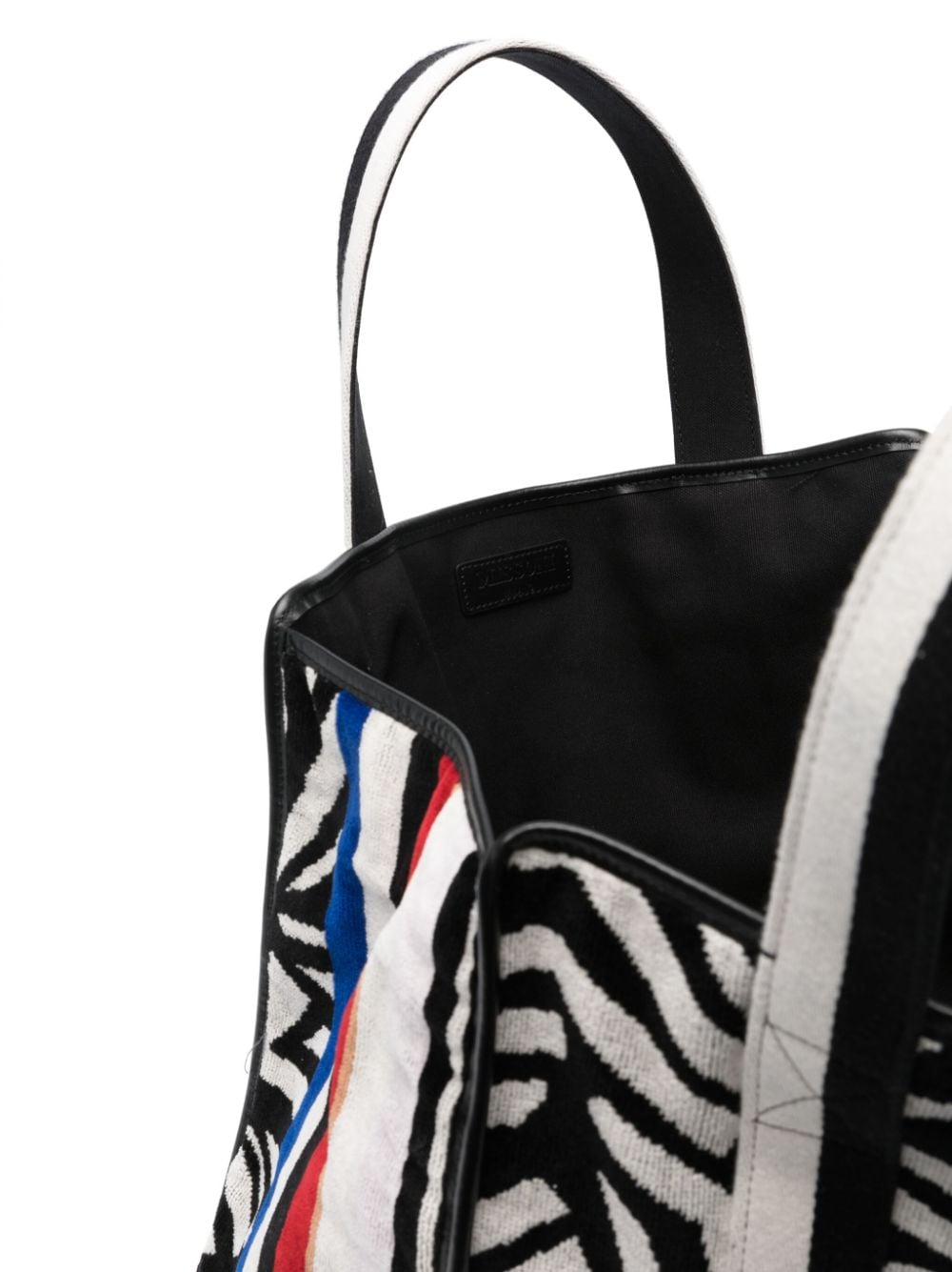 Shop Missoni Abstract-pattern Terry-cloth Tote Bag In Black