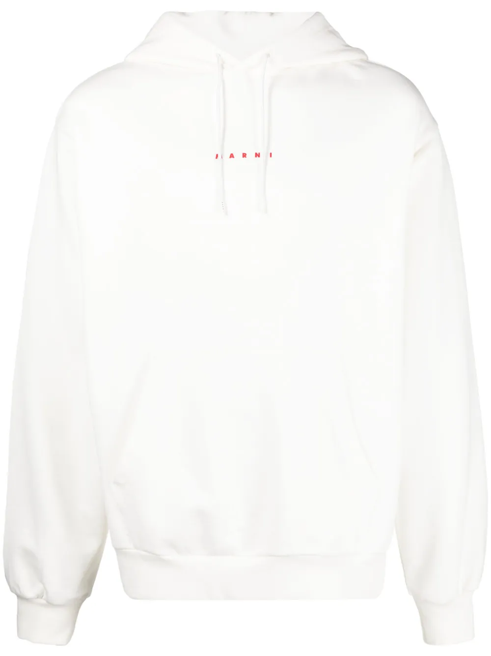Marni Logo-print Cotton Hoodie In White