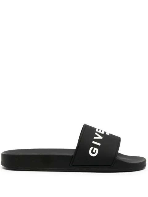 Givenchy embossed-logo faux-leather slides