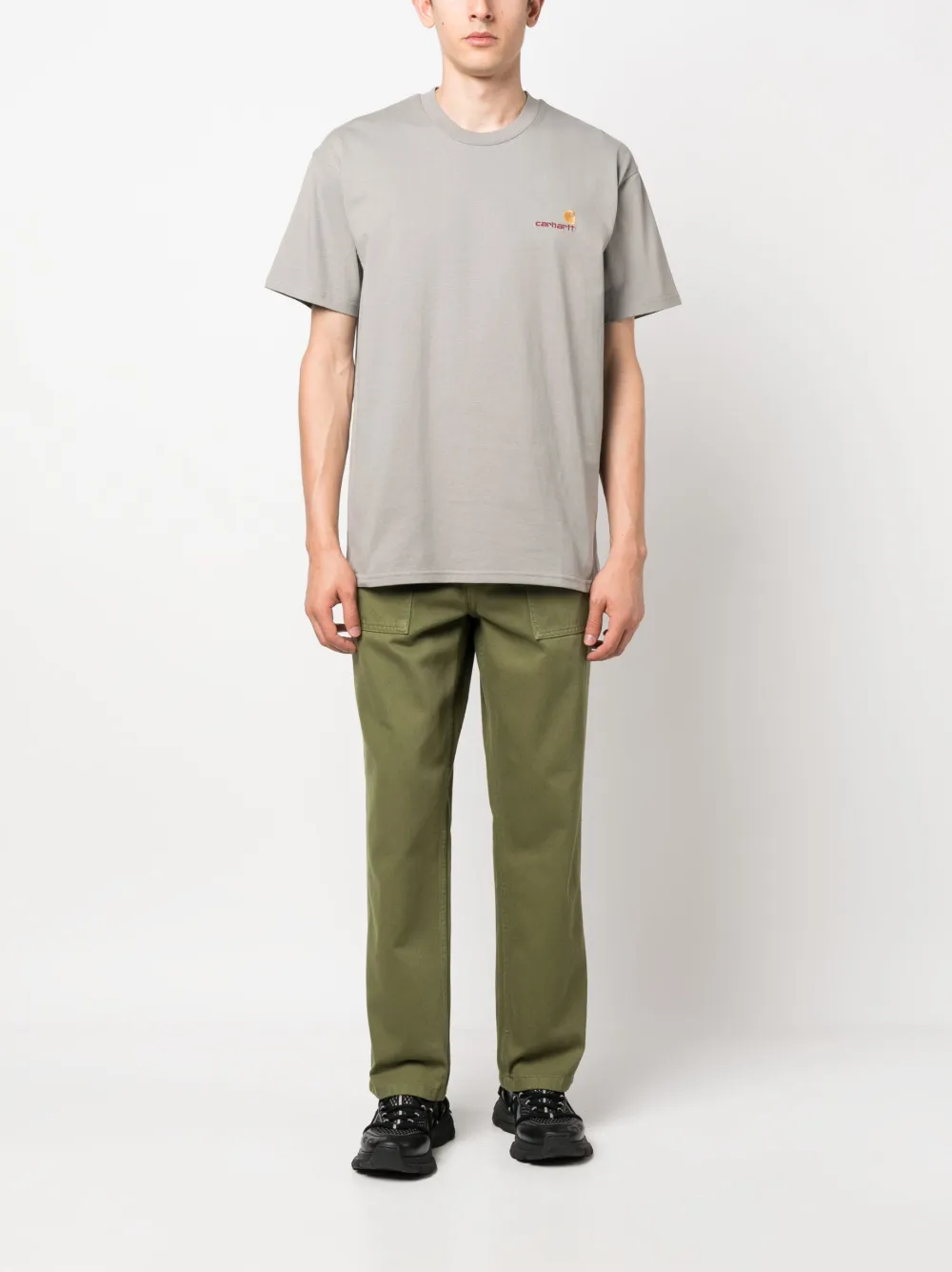 Carhartt WIP embroidered-logo cotton T-shirt - Grijs