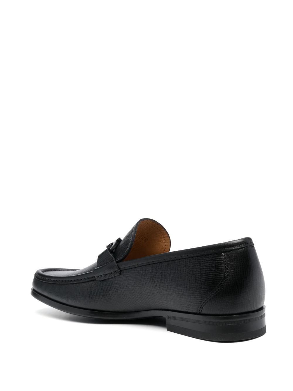 Shop Ferragamo Almond-toe Leather Loafers In Black