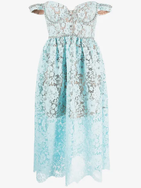 Self-Portrait corded-lace off-shoulder dress