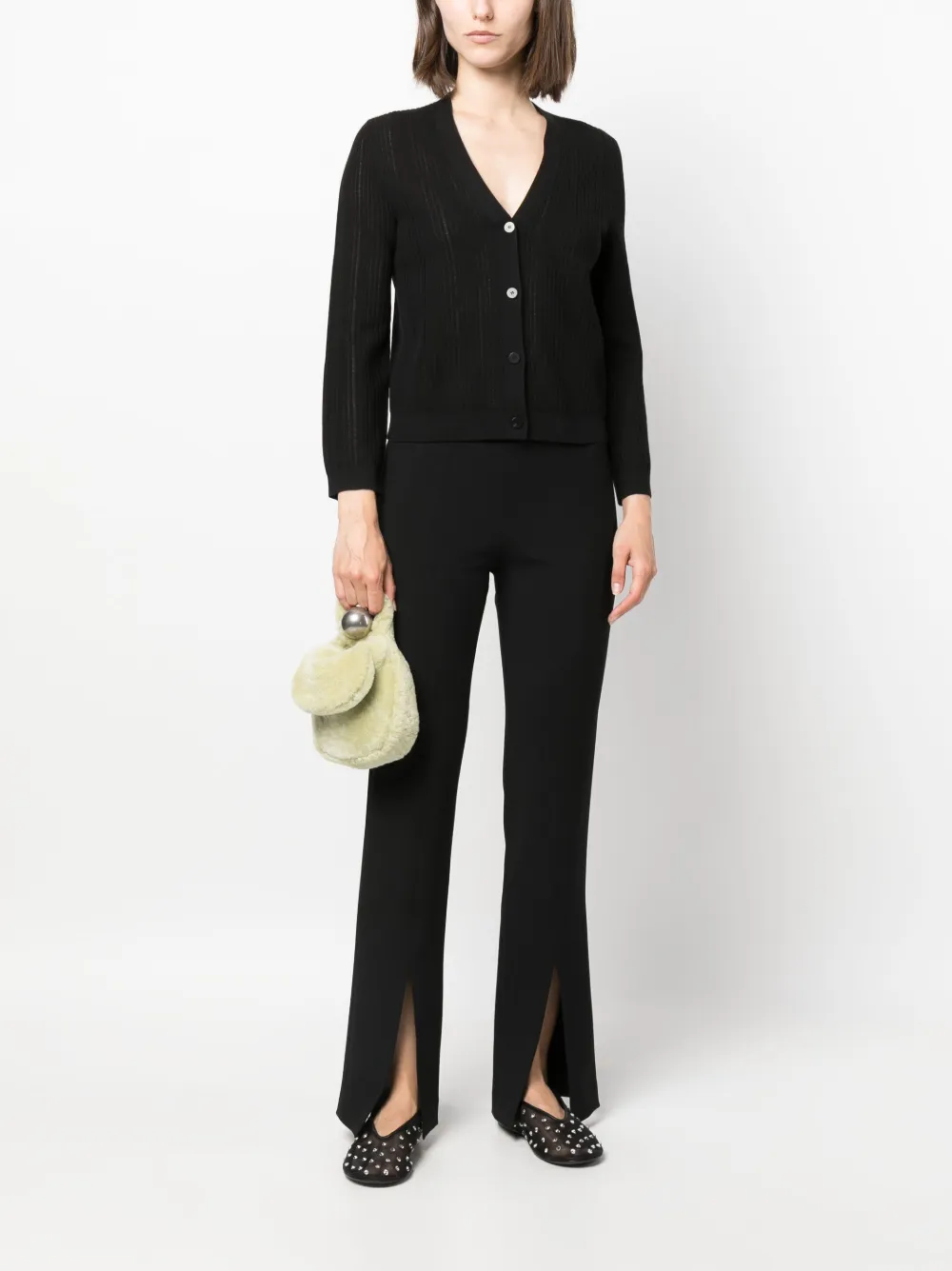 Theory fine-knit long-sleeve cardigan - Zwart