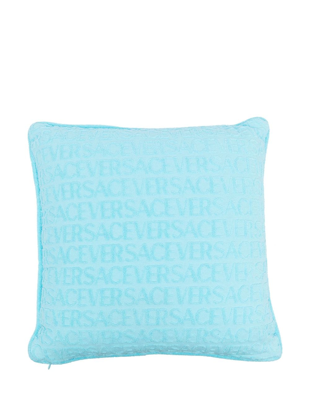 Versace embossed-logo cushion - Blauw