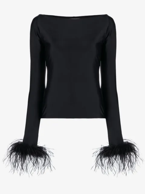 Atu Body Couture top con plumas en los puños