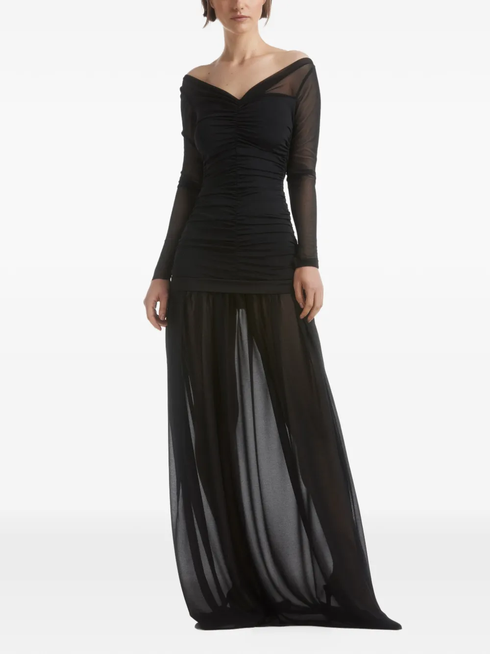 Atu Body Couture ruched tulle gown