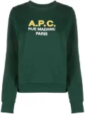 A.P.C. Madame logo-print cotton sweatshirt - Green