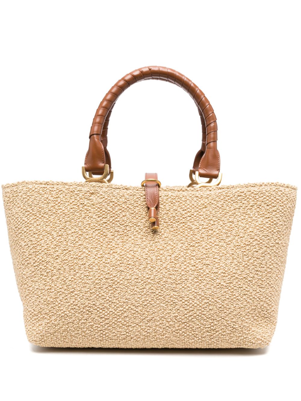 Chloé Marcie linen tote bag - Neutrals