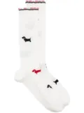 Thom Browne Hector-motif calf-length socks - White