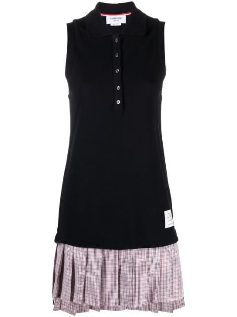 Thom Browne pleated-skirt polo minidress