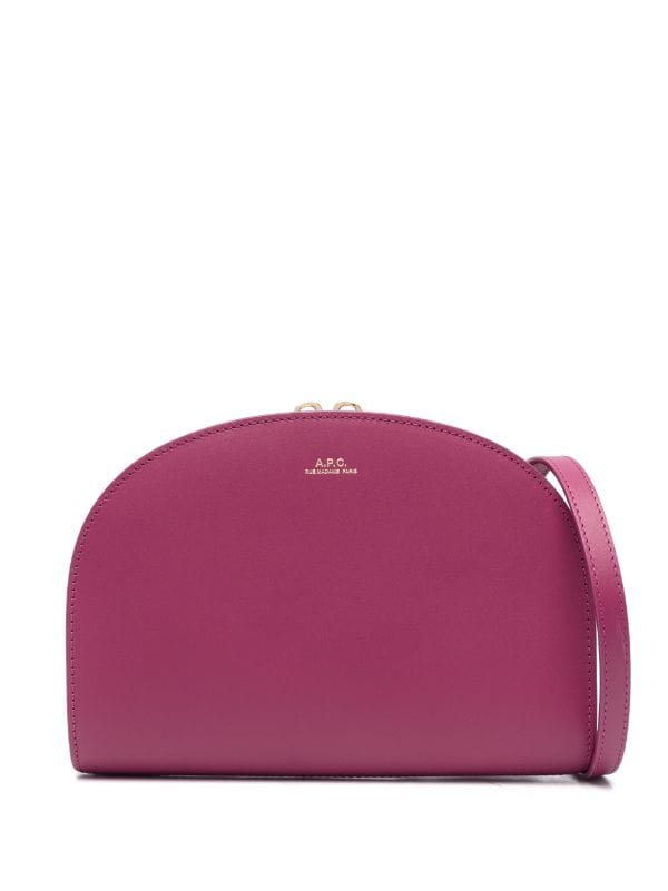 Demi Lune Mini Leather Shoulder Bag in Pink - A P C