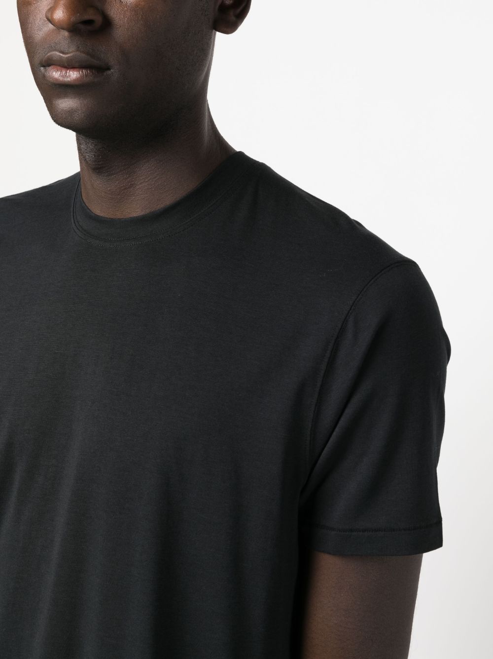 Shop Tom Ford Crew-neck Cotton-lyocell T-shirt In Black