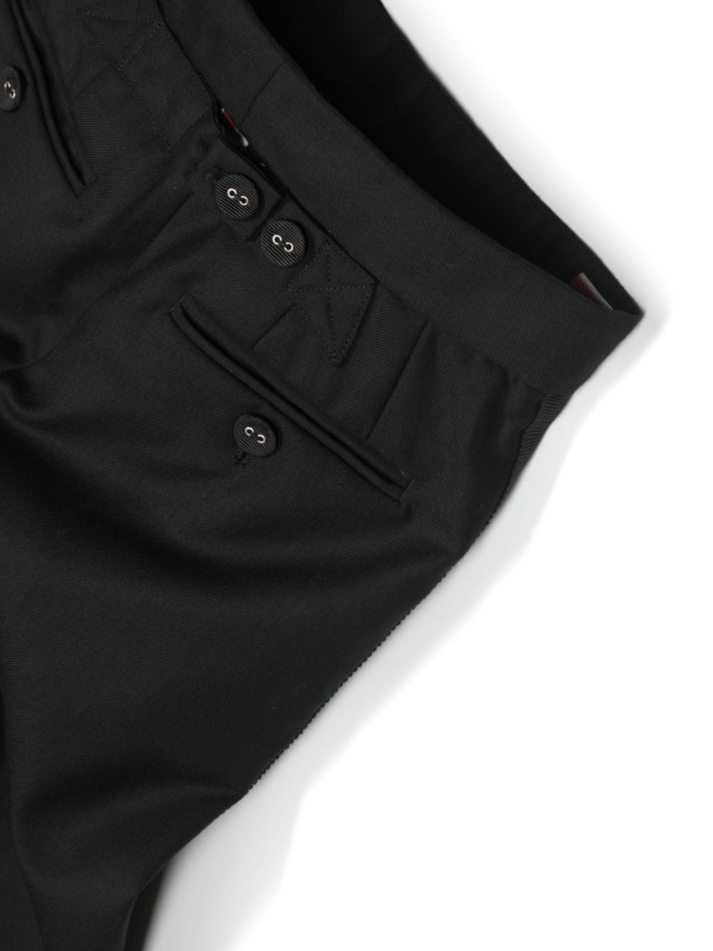 Shop Thom Browne Straight-leg Wool Trousers In Black