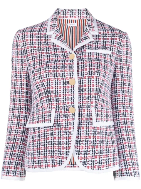 Thom Browne check-pattern tweed jacket