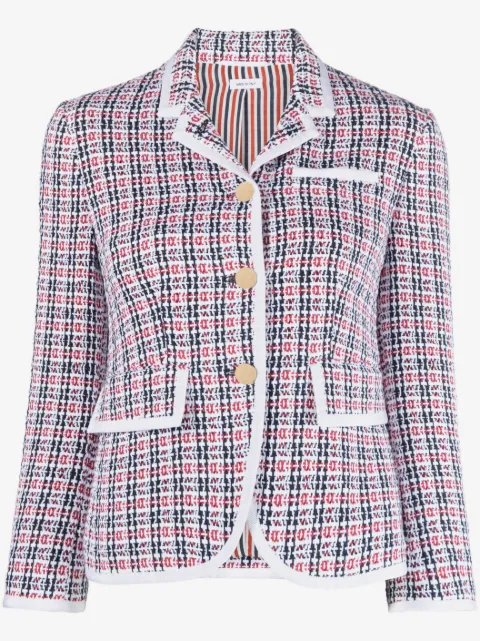 Thom Browne check-pattern tweed jacket