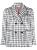 Thom Browne double-breasted tweed jacket - Grey