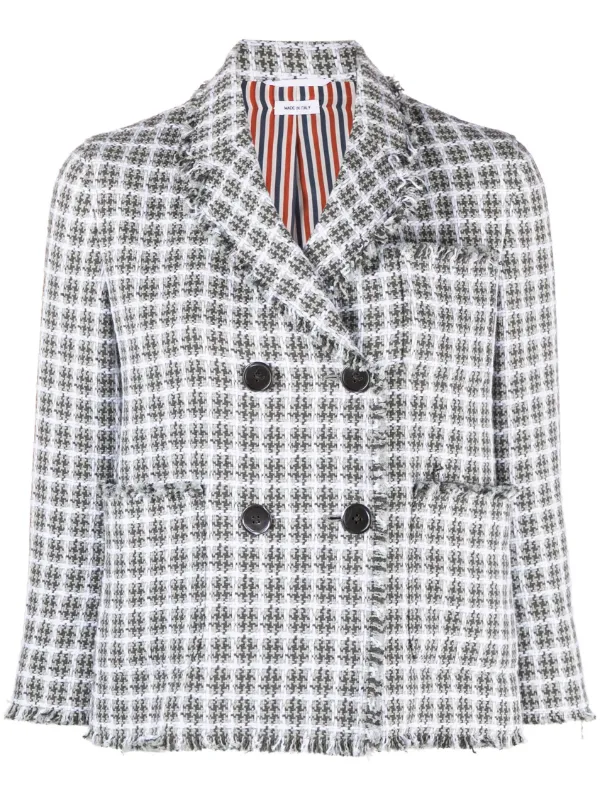 Thom Browne ツイード ダブルジャケット | グレー | FARFETCH JP