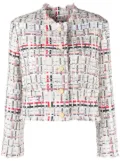 Thom Browne RWB stripe deconstructed-design tweed jacket - Neutrals