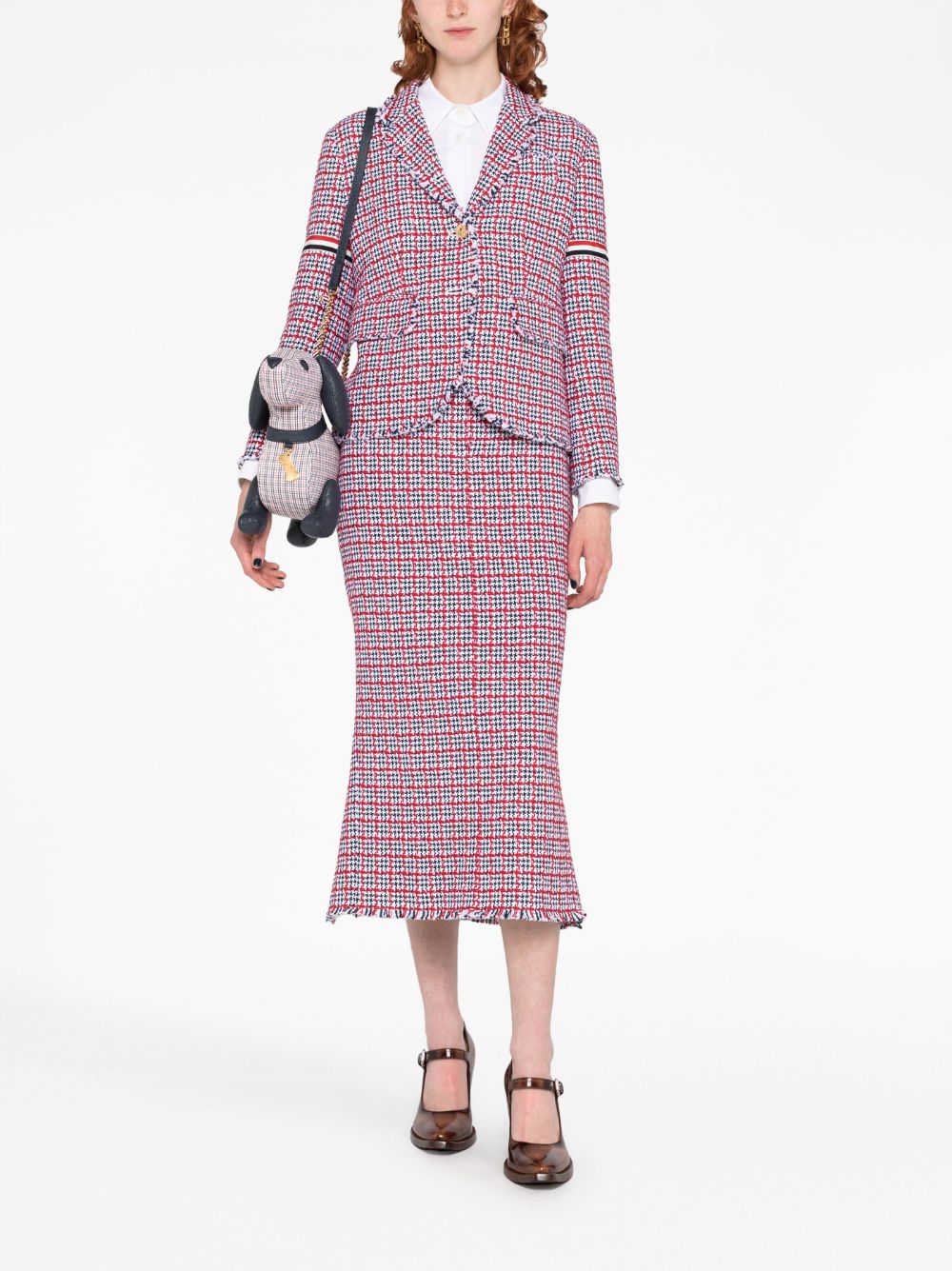 Thom Browne Geruite plooirok Wit