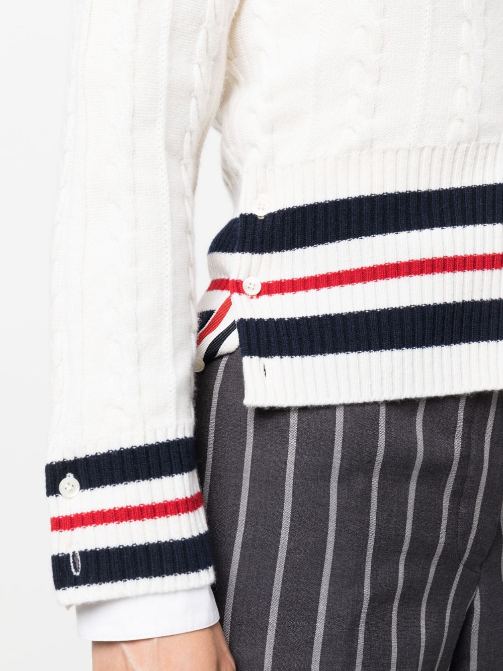 Thom Browne Kabelgebreid vest Beige