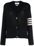Thom Browne 4-Bar pointelle-knit virgin-wool cardigan - Blue