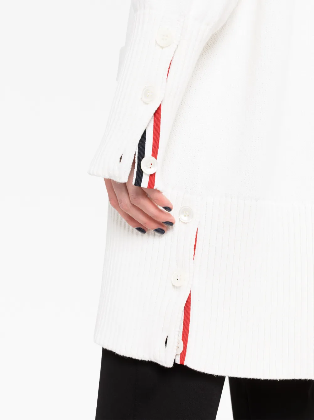 Shop Thom Browne 4-bar Cotton Cardigan In White