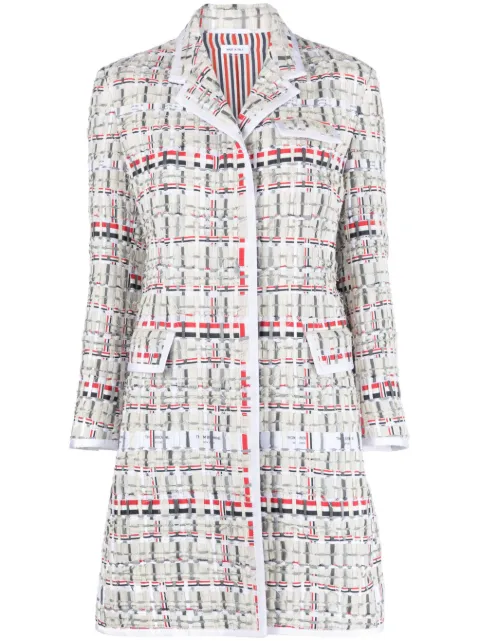 Thom Browne abrigo tweed con botones