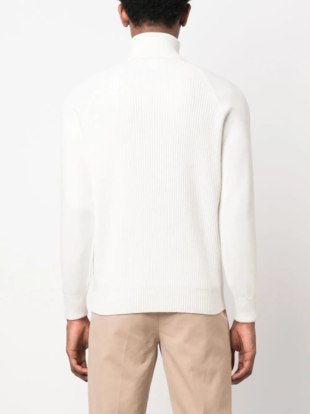 Brunello Cucinelli Roll-neck Cashmere Jumper In White