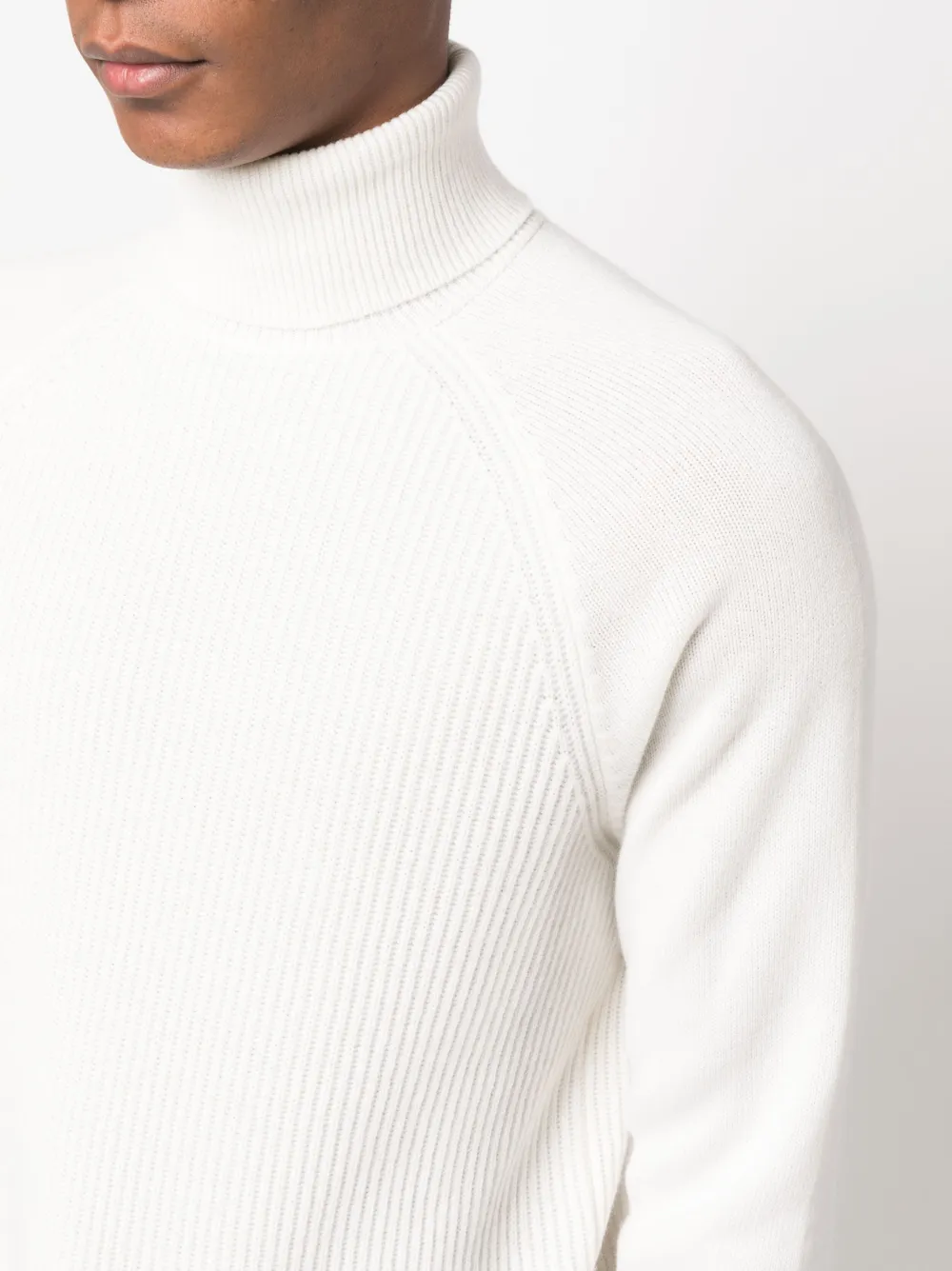 Brunello Cucinelli Roll-neck Cashmere Jumper In White