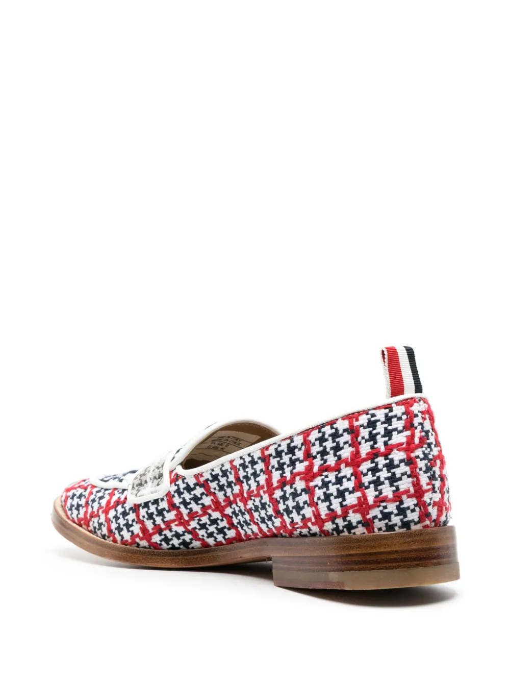 Thom Browne Houndstooth-pattern Penny-slot Loafers In Blue