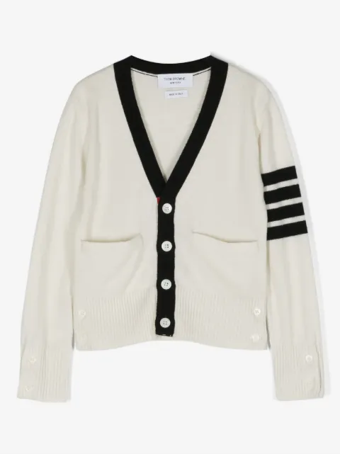 Thom Browne Kids cárdigan con cierre y detalle de rayas
