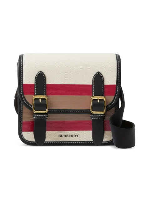 Burberry Kids Bolsa transversal listrada com logo